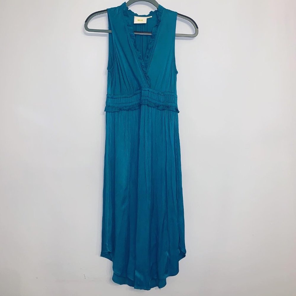 Maeve/Anthro Emerald Green Silk Dress